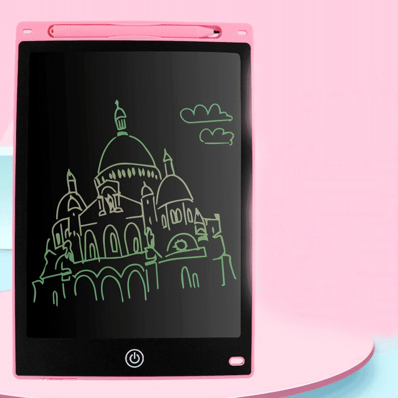 Tableta LCD pentru Scris si Desenat, Diagonala 10 Inch, Scris Multicolor, Functie Blocare Ecran, Impermeabila, Colturi Rotunjite, 25.1x17.9x0.5 Cm, Roz, + 3 Ani - LUDIRO