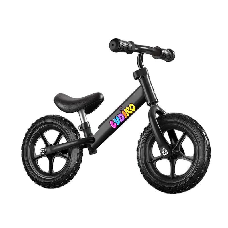 Bicicleta de Echilibru fara Pedale LUDIRO pentru Copii intre 2-5 Ani, Reglabila pe Inaltime, Rotire Ghidon 360 Grade, Roti din Polimer Antisoc Diametru 30 Cm, Cadru Metalic, Negru - LUDIRO
