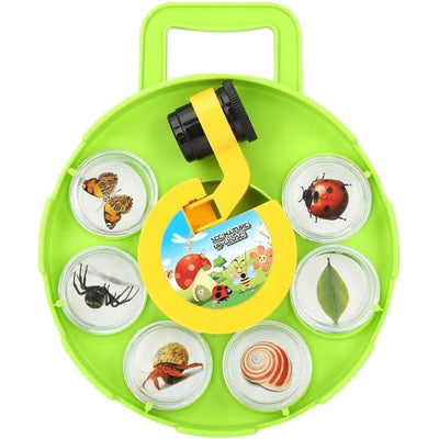 Set Educativ, Microscop Detasabil, Observator de Insecte, 6 Recipiente, Placa Rotativa, 22.5x18.5x6 Cm, + 8 Ani - LUDIRO