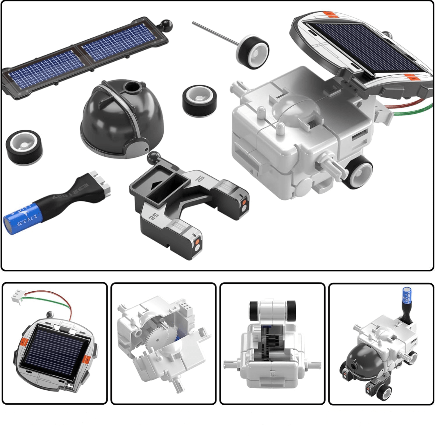 Kit Construcție Robot Solar 6 în 1, Jucărie STEM Spațială, Set Educativ cu Alimentare Solară și Baterii, Copii 8-12 Ani - LUDIRO