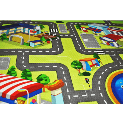 Covor Puzzle din Spuma EVA pentru Copii Ludiro, Set 9 Piese Educationale cu Harta Orasului - LUDIRO