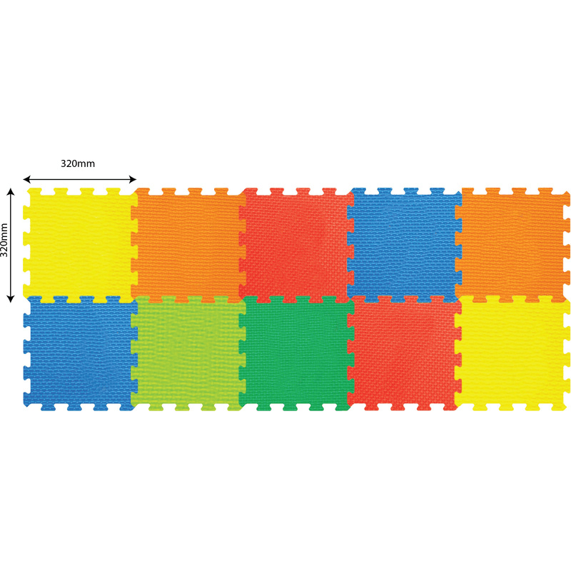 Covor Puzzle LUDIRO, 10 Piese Uni 32x32 Cm, Spuma EVA, Protectie, Versatilitate si Siguranta - LUDIRO