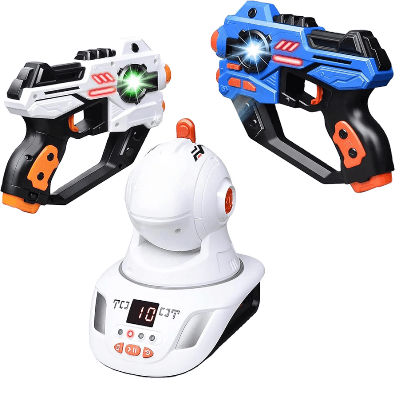Set 2 Pistoale cu Laser si Proiector Tinte, Pentru Interior si Exterior, Doua Moduri Joaca - LUDIRO
