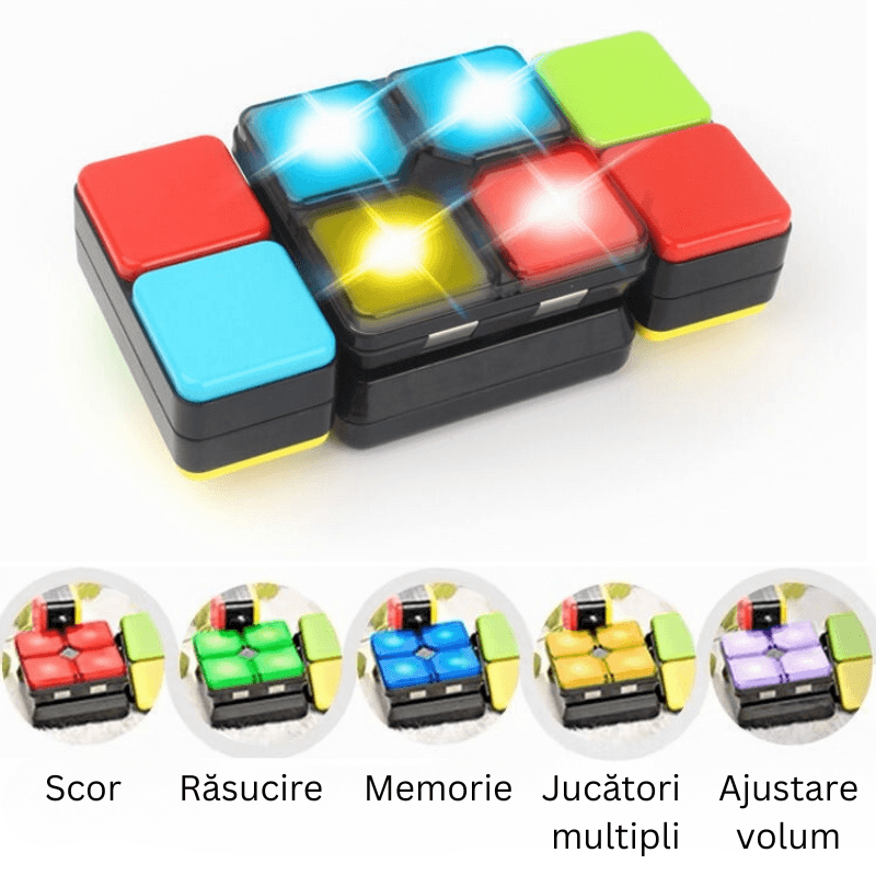 Joc Interactiv de Memorie cu Lumina si Rasucire Ludiro, Cub Electronic Portabil +6 Ani - LUDIRO