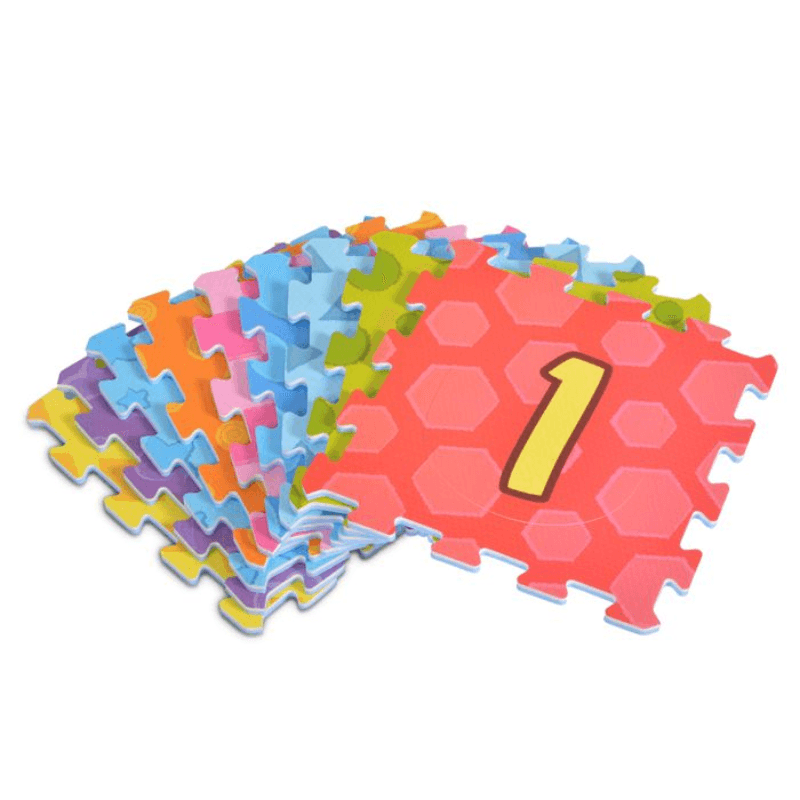 Covor Puzzle LUDIRO cu cifre 1-9, 9 piese EVA, grosime 10 mm, Suprafata Totala 89x89 Cm, Joaca Educativa si Sigura pentru Copii 10 Luni+ - LUDIRO
