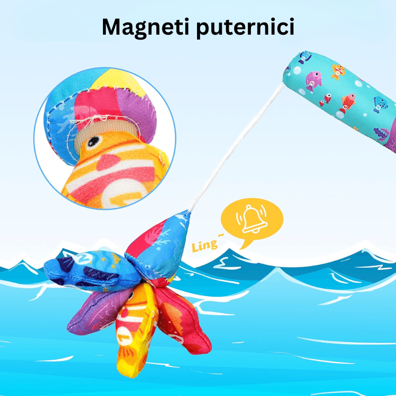 Set Pescuit Educativ cu 22 accesorii, Invatare prin Joaca, Culori, Forme, Numere, Litere - LUDIRO