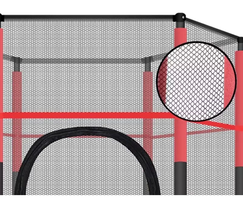 Trambulina pentru Copii LUDIRO, Diametru 140 Cm, Inaltime 160 Cm, Cu Plasa de Siguranta, Suporta 200 kg, Interior sau Exterior, Pentru Dezvoltarea Echilibrului, Rosie, + 3 Ani - LUDIRO