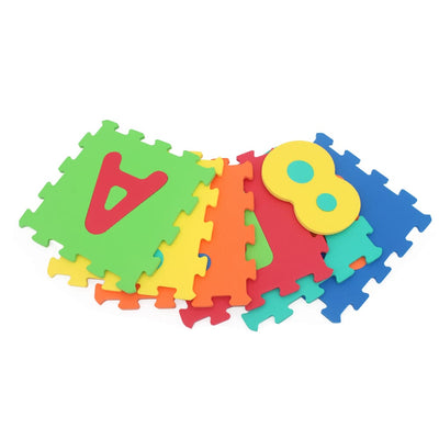 Covor Puzzle copii LUDIRO cu Cifre si Litere A-Z Detasabile, Spuma EVA Sigura - LUDIRO