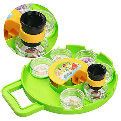 Resigilat - Set Educativ, Microscop Detasabil, Observator de Insecte, 6 Recipiente, Placa Rotativa, 22.5x18.5x6 Cm, + 8 Ani - LUDIRO