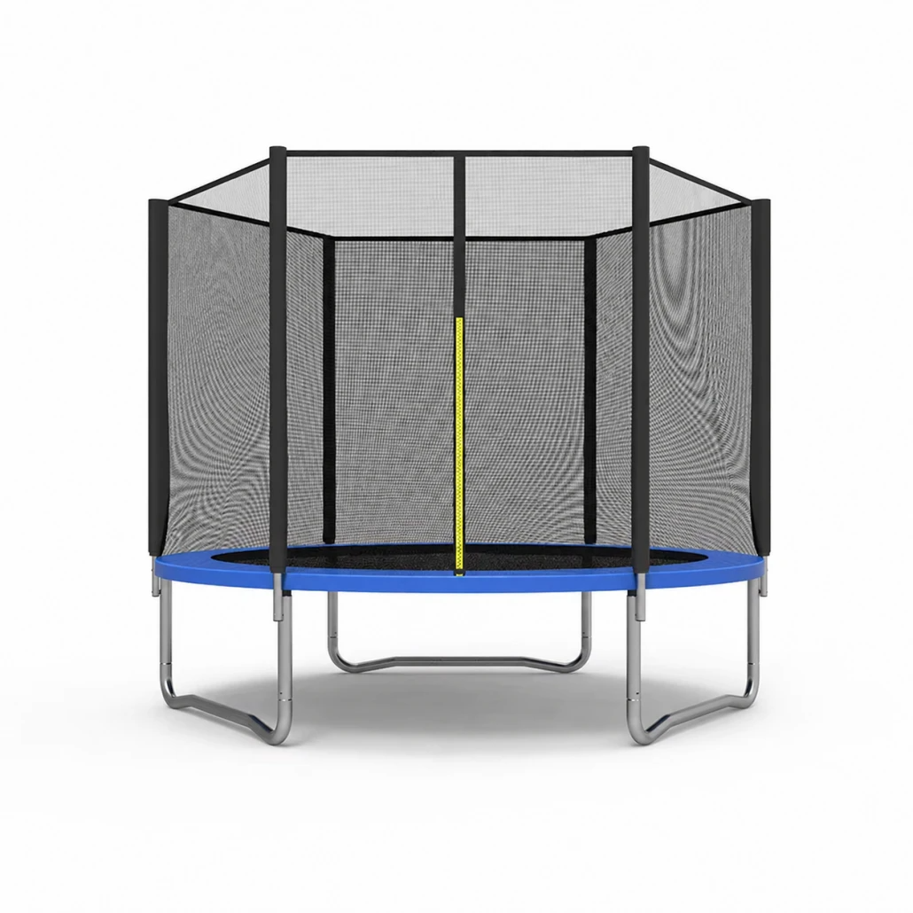 Trambulină pentru Copii 244 cm cu Plasă de Protecție Exterioară, 48 Arcuri, Certificare de Siguranta, Albastru - LUDIRO