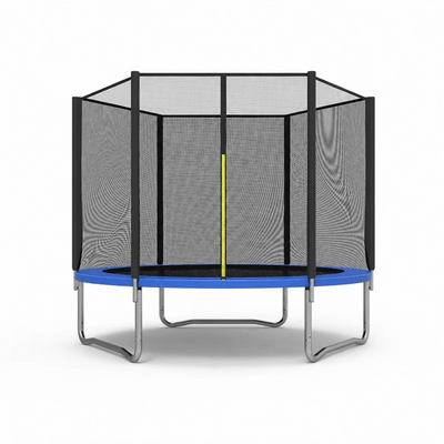 Trambulină pentru Copii 244 cm cu Plasă de Protecție Exterioară, 48 Arcuri, Certificare de Siguranta, Albastru - LUDIRO