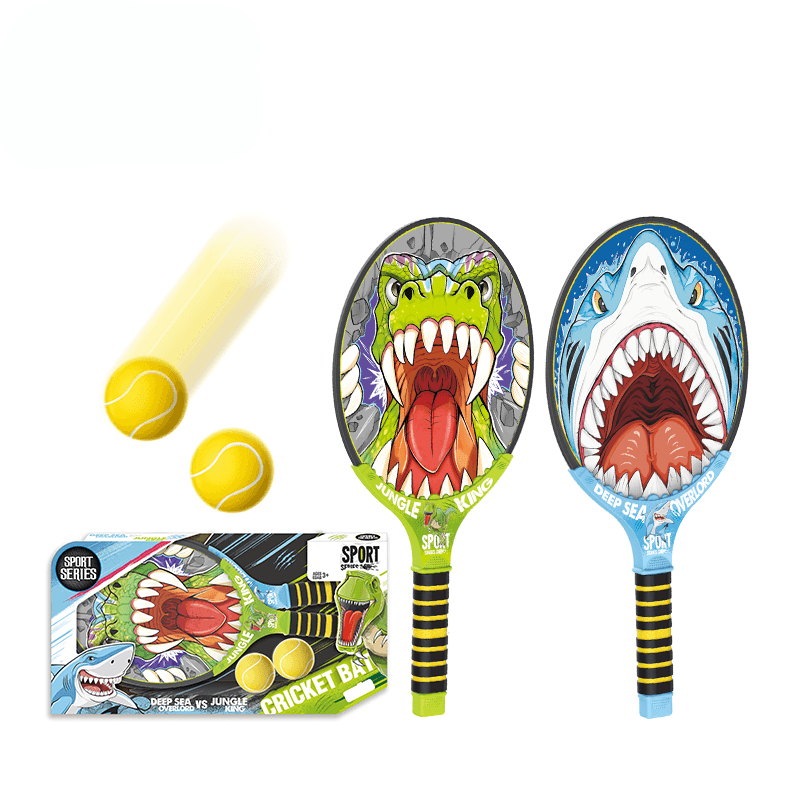 Set Palete Distractive pentru Copii Ludiro, Design Rechin vs Dinozaur, 2 Mingi Incluse - LUDIRO