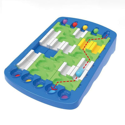 Joc Puzzle Labirint Inteligent cu Bile, 60 de Moduri de Joc Posibile, 43 Piese, 30.8x21x19.5x6 Cm, + 3 Ani - LUDIRO