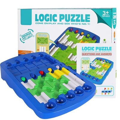 Joc Puzzle Labirint Inteligent cu Bile, 60 de Moduri de Joc Posibile, 43 Piese, 30.8x21x19.5x6 Cm, + 3 Ani - LUDIRO