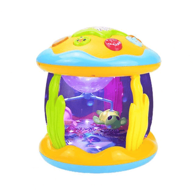 Proiector Rotativ, Animale Marine, 8 Moduri de Iluminat, 6 Butoane cu Functii Sonore, 19x16.5x16.5 Cm, + 6 Luni - LUDIRO