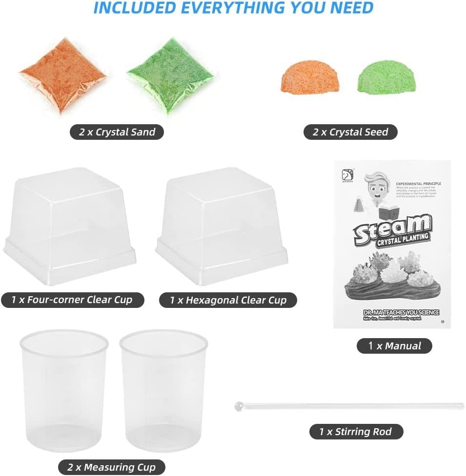 Joc Educativ STEM Kit Stiinta, Experimente cu Cristale, 2 Culori, + 6 Ani - LUDIRO