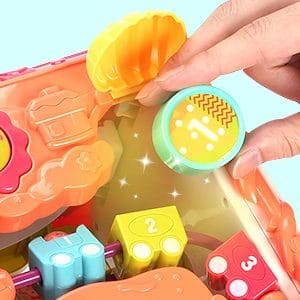 Jucarie Interactiva pentru Bebelusi, Cub Activitati 6 in 1, Muzica si Lumini, Multifunctional, 20x20x20 cm, + 3 Luni - LUDIRO