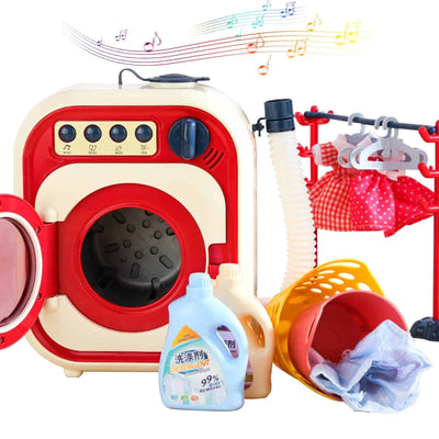 Set de Joaca, Masina de Spalat cu Accesorii, Sistem de Scurgere, Sunete si Lumini Interactive, 21x21x11 Cm, + 3 Ani - LUDIRO