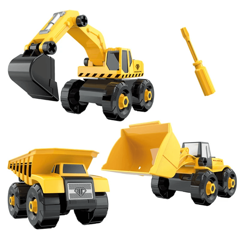 Utilaje Constructii pentru Copii 6 in 1 Ludiro, 104 Piese DIY cu Surubelnita - LUDIRO