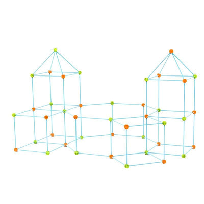 Set de Constructie Forturi pentru Copii, 120 Piese, Incurajeaza Imaginatia si Creativitatea Micutului Tau, Joc Educativ si Interactiv pentru Dezvoltarea Abilitatilor Motorii si Cognitive, + 3 Ani, Uti - LUDIRO