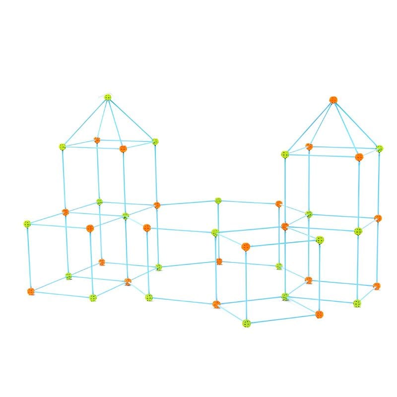 Set de Constructie Forturi pentru Copii, 120 Piese, Incurajeaza Imaginatia si Creativitatea Micutului Tau, Joc Educativ si Interactiv pentru Dezvoltarea Abilitatilor Motorii si Cognitive, + 3 Ani, Uti - LUDIRO