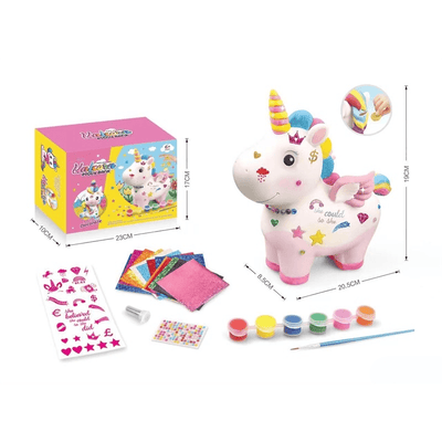 Pusculita de Pictat in Forma de Unicorn, Kit Creativ Complet pentru Copii - LUDIRO