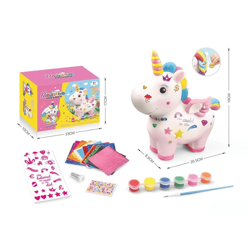 Pusculita de Pictat in Forma de Unicorn, Kit Creativ Complet pentru Copii - LUDIRO