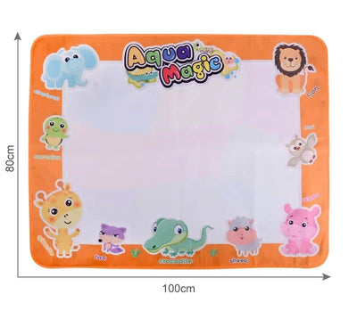 Set Pictura cu Apa, Covoras Water Magic, Animale, Portocaliu, Multiple Accesorii,100 x 80 Cm, + 3 Ani - LUDIRO