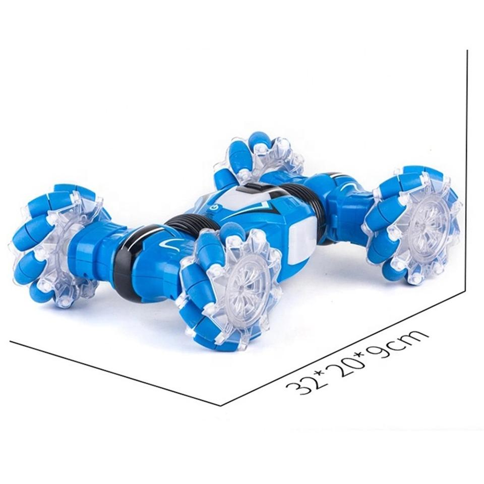 Resigilat - Mașinuță Cascadorii LUDIRO cu 2 Telecomenzi – Tracțiune 4x4, Rotire 360°, Sunete & Lumini, Albastra