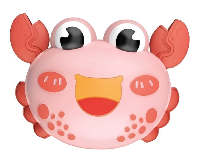 Jucarie tip Apasa si merge, Forma crab, Roz, 11x8x5 cm - LUDIRO