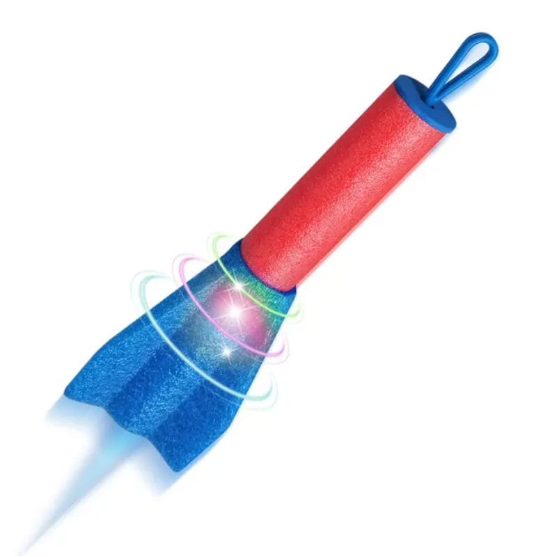 Set 6 Rachete de Spuma Colorate pentru Copii, Lansator de Deget, Jucarii Educative si Distractive in Aer Liber, Dezvoltare Motorie si Activitati in Familie, 22 Cm, + 6 Ani - LUDIRO