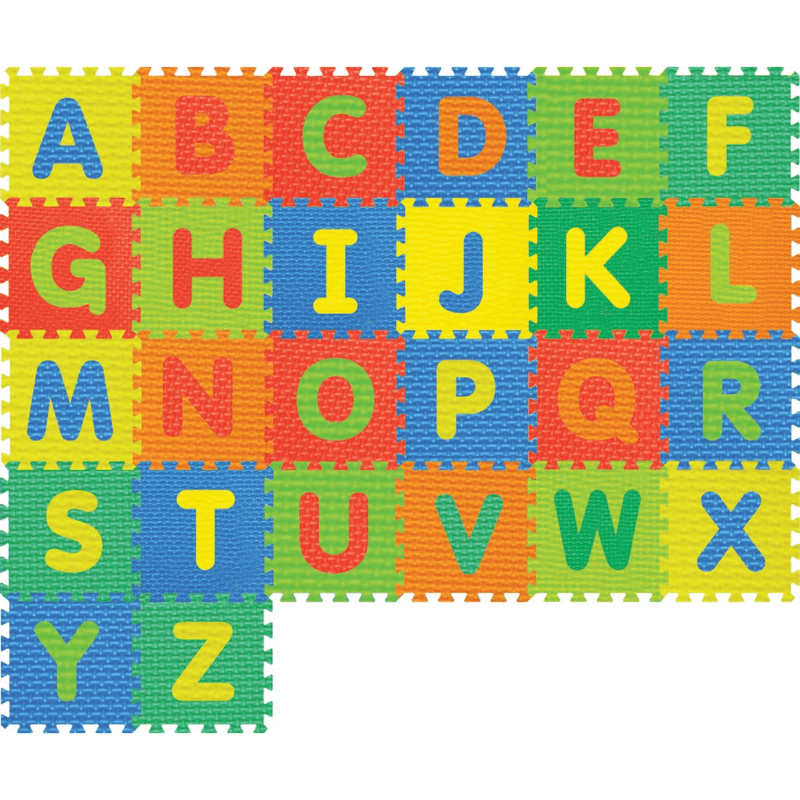 Covor Puzzle copii LUDIRO cu Litere A-Z Detasabile, Spuma EVA Sigura, 26 Piese 32x32 cm - LUDIRO