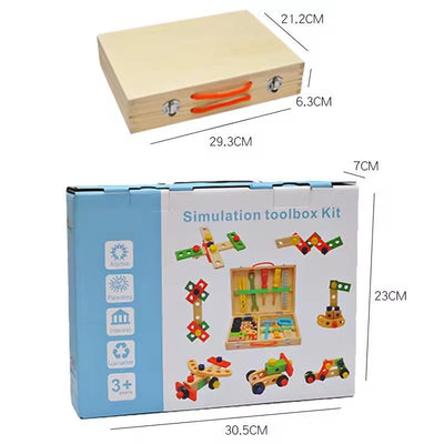 Jucarie Interactiva Montessori, Trusa de Unelte din Lemn pentru Copii, Educativa si Distractiva pentru Micii Mesteri, + 3 Ani - LUDIRO