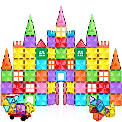 Set de Constructie Inteligent, Blocuri Magnetice STEM si Roti, Educativ si Creativ, 108 Piese, + 3 Ani - LUDIRO