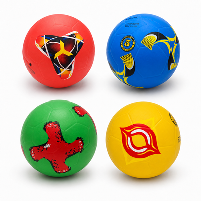 Minge de fotbal din cauciuc, 22 cm, model aleatoriu, pentru joacă și antrenament recreativ - LUDIRO