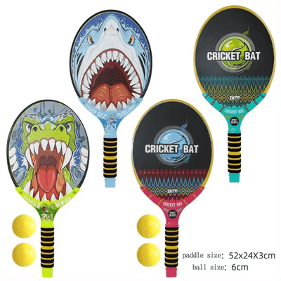 Set Palete Distractive pentru Copii Ludiro, Design Rechin vs Dinozaur, 2 Mingi Incluse - LUDIRO