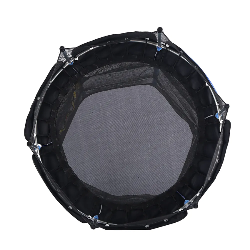 Resigilat - Trambulina pentru Copii LUDIRO, Diametru 140 Cm, Inaltime 160 Cm, Cu Plasa de Siguranta, Suporta 100 kg, Interior sau Exterior, Pentru Dezvoltarea Echilibrului, Albastra, + 3 Ani - LUDIRO