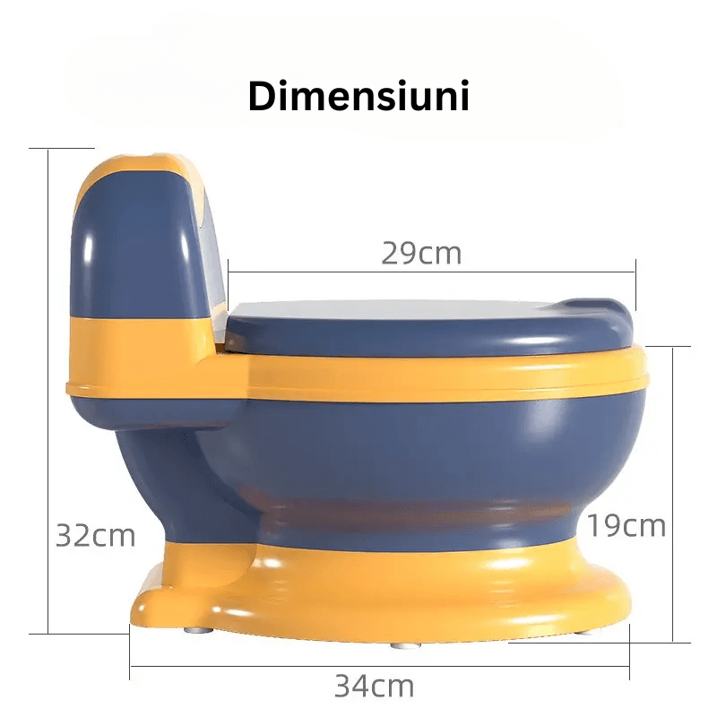 Olita pentru Copii Ergonomica cu Functie Educativa Ludiro, Design Realist, Ideala pentru Tranzitia la Toaleta, Albastru Portocaliu + 3 Ani - LUDIRO