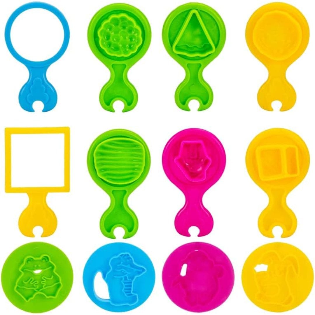 Set plastilina Educativa LUDIRO, 12 Culori, 45 Piese, Forme Animale, Unelte si Culori Vesele, Joaca Creativa, Sigura si Fara Ecrane pentru Copii peste 3 Ani, Acasa sau la Gradinita - LUDIRO