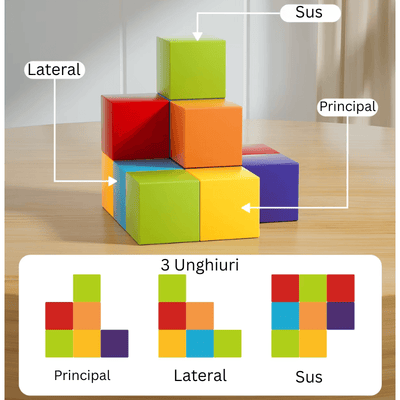 Set Cuburi Magnetice Educative 3D Ludiro, 96 Piese pentru Creativitate, Logica si Dezvoltare STEM - LUDIRO