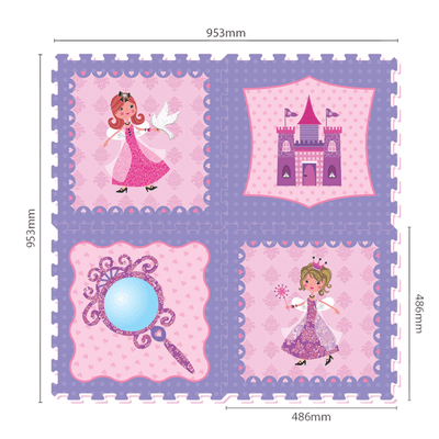 Covor Puzzle LUDIRO 4 Piese 48.6x48.6 Cm, Spuma EVA, Protectie, Versatilitate si Siguranta - LUDIRO