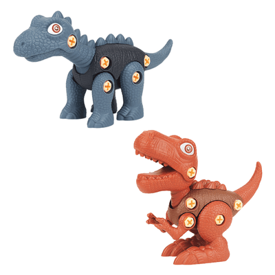 Set 2 Jucarii Interactive STEM DIY, Dinozauri de Construit, Tyrannosaurus Rex si Brachiosaurus, Maro Gri, + 3 Ani - LUDIRO