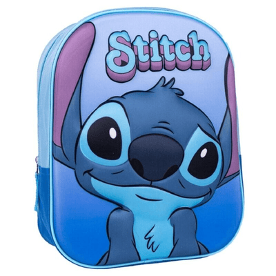 Ghiozdan Disney Lilo &amp; Stitch 3D pentru Copii, 31 Cm, Spațiu Generos, Design Original, Albastru - Disney