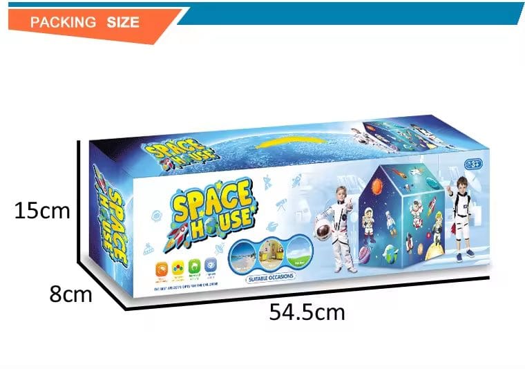 Cort de Joaca pentru Copii cu Tematica Spatiala, Dimensiuni 103x93x69 Cm, Usor de Asamblat, Ideal pentru Aventurile Interstelare ale Copiilor, + 3 Ani - LUDIRO