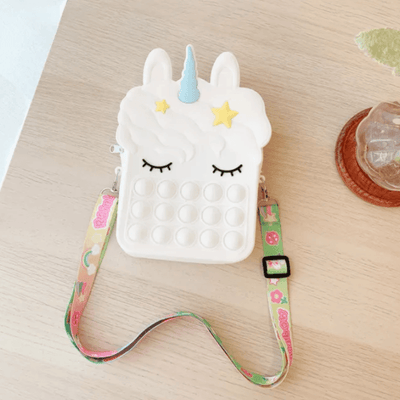 Jucărie Antistres Pop It Geantă Unicorn XXL 16×22.5×5.5 Cm, Accesorii Fidget & Umăr, Alb - LUDIRO