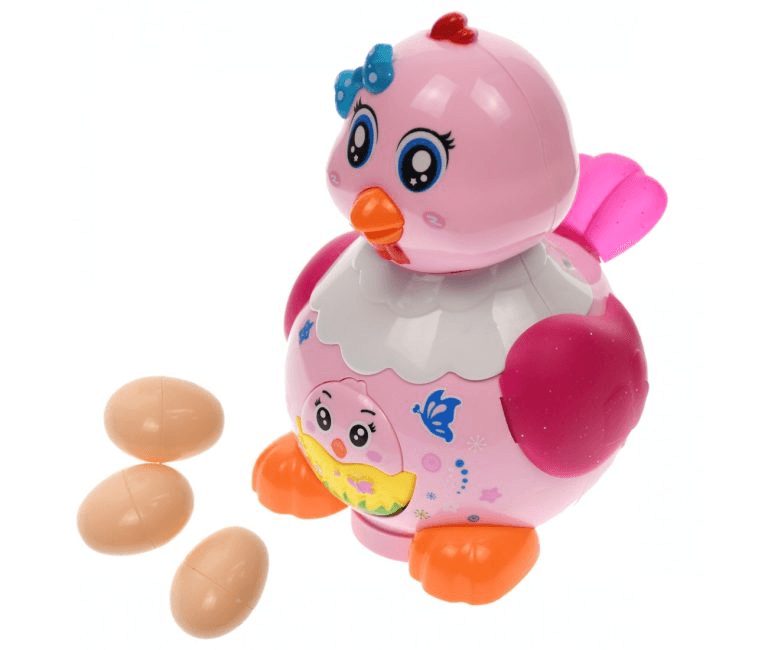 Jucărie interactivă Găină cu Ouă, Sunete și Lumini, 3 Ouă Incluse, 18x10 Cm, 3+ Ani - LUDIRO