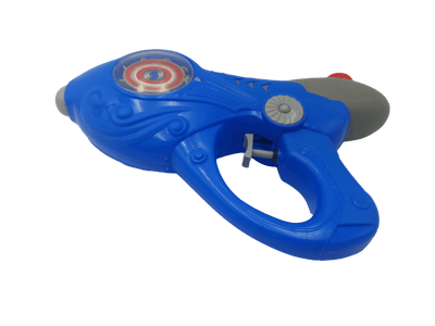 Pistol Jucarie cu Apa, cu Disc Rotativ si Lumini Interactive, Albastru Gri, 25x5x18 cm, + 3 Ani - LUDIRO