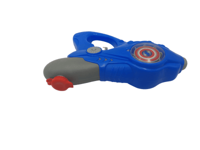 Pistol Jucarie cu Apa, cu Disc Rotativ si Lumini Interactive, Albastru Gri, 25x5x18 cm, + 3 Ani - LUDIRO