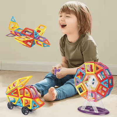 Set Magnetic Constructii 86 Piese , Joc Educativ STEM 3D pentru Copii +3 Ani - LUDIRO