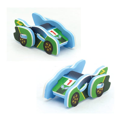 Covor Puzzle din Spuma EVA pentru Copii Ludiro, Set 9 Piese Educationale cu Circuit de Curse, Masinuta 3D - LUDIRO